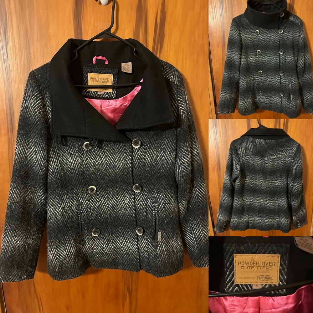 Powder River Outfitters Black and White Western Coat Jacket